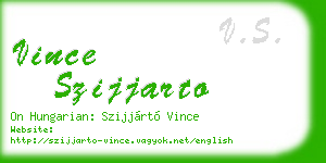 vince szijjarto business card